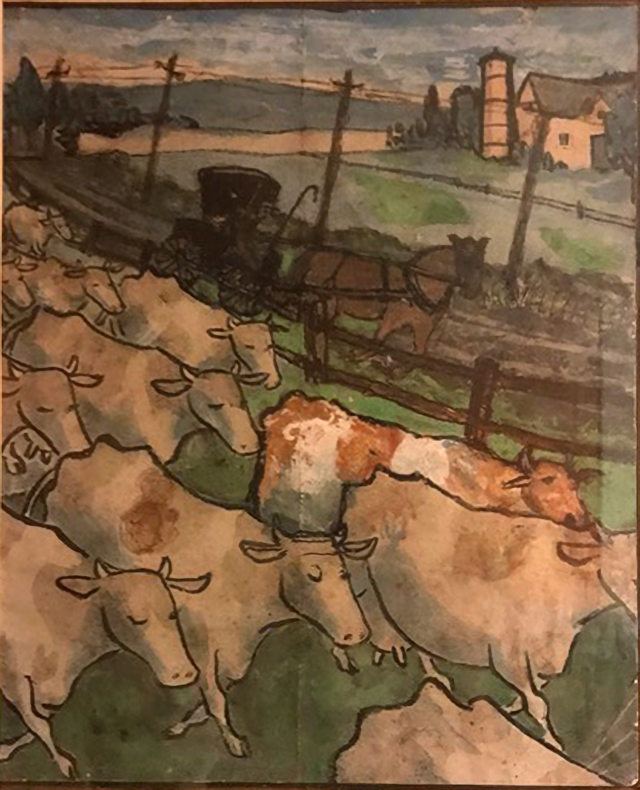 According to Jeff Wells: “Howard, Herman, and Heifers.”  Herman was the horse we had summer of ’63. It’s a New Yorker cover which Frankie Pop altered.