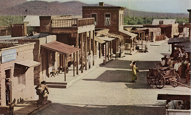 Staged gunfight at Old Tucson, a functioning Western movie set.